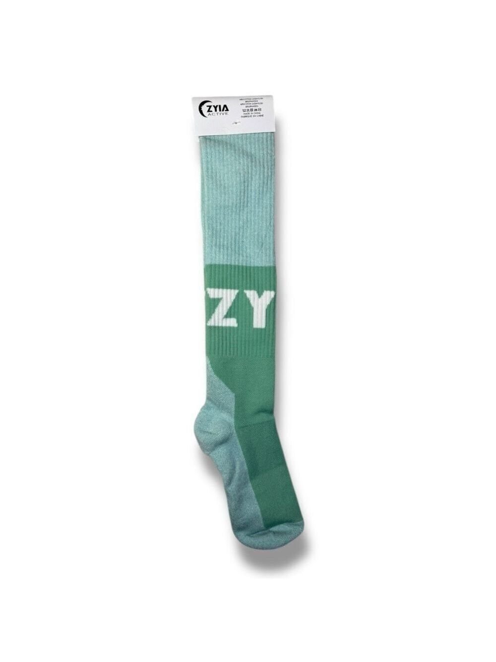ZYIA Women’s Green Block Knee High Socks
